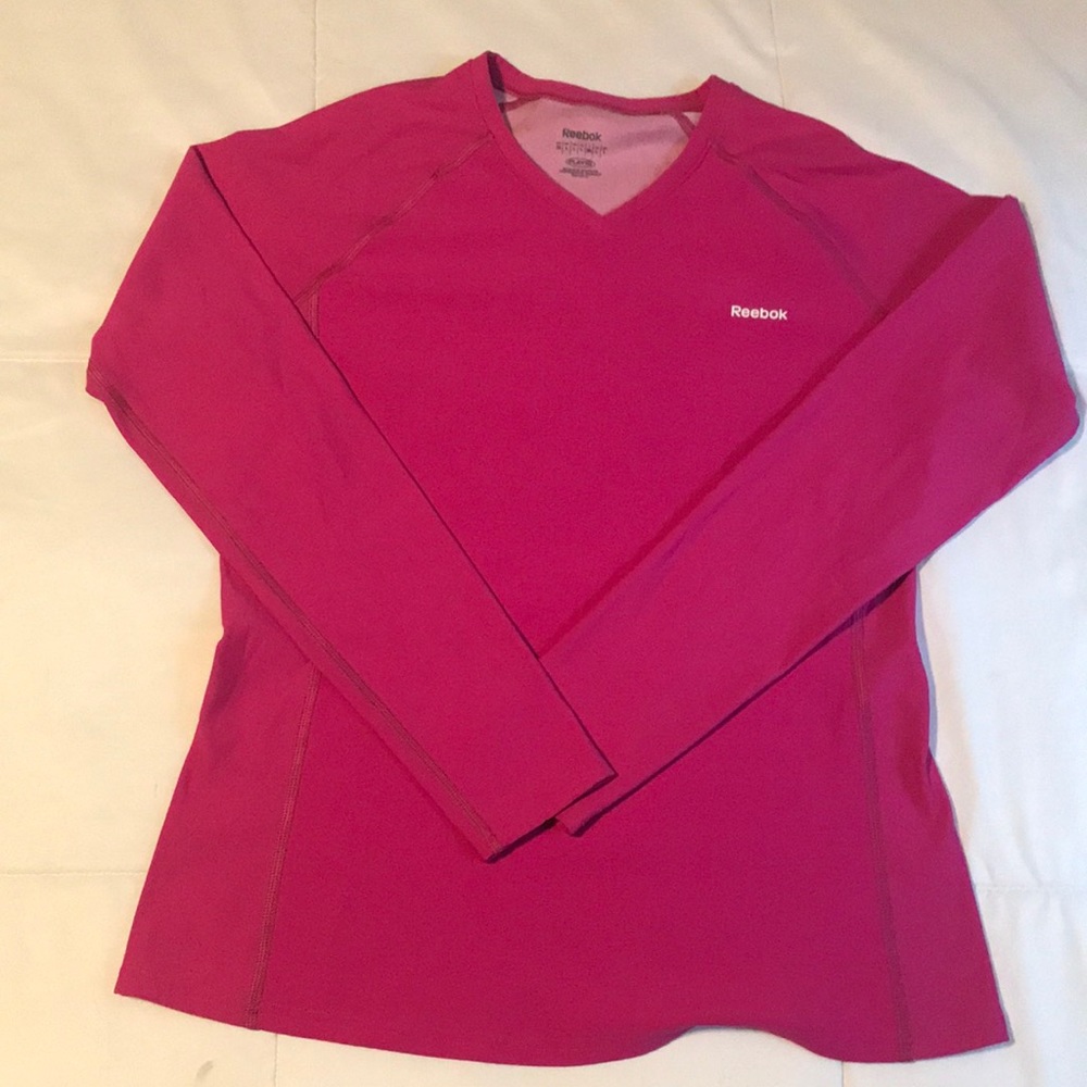 Reebok cool weather women’s pink running shirt